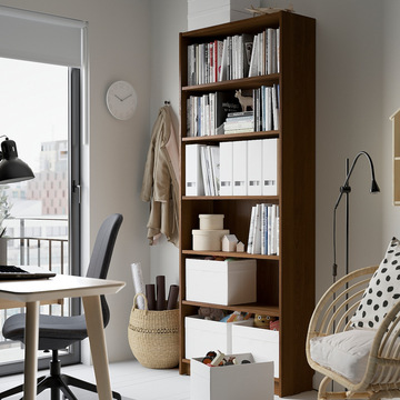 亿家达书架置物架落地卧室房间多层格子收纳柜子客厅简易靠墙书柜