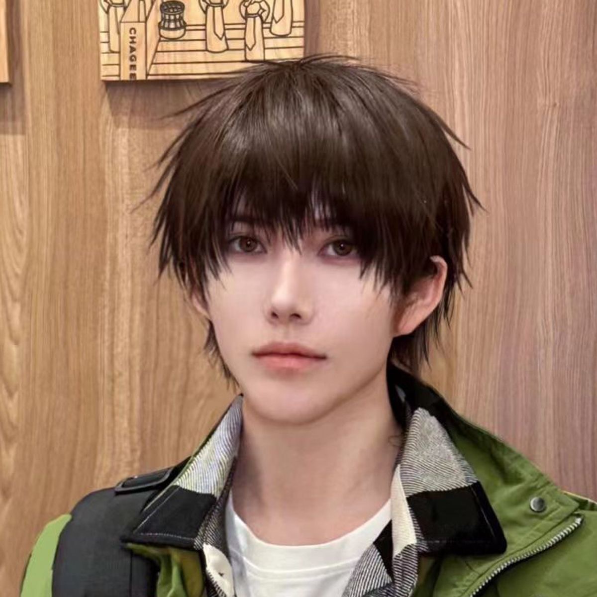 嘴甜吴邪cos假毛盗墓笔记短发冷棕色漫画碎盖刘海万用碎发帅气全