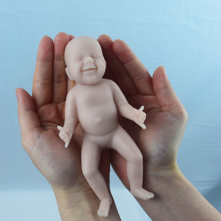 纯硅胶实心儿童模型 白胚逼真婴儿 6寸拇指重生娃娃 rebirth doll