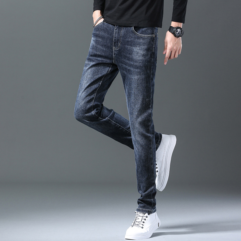 Light Luxury Brands Jeans Men's Korean-Style Spring and Summer Thin High-End Slim Straight Stretch Casual Long Pants Wholesale
