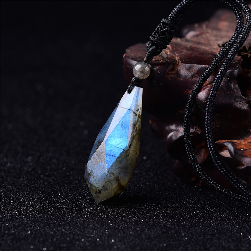 灰月光水晶灵摆项链吊坠六芒星天使之泪双尖情侣生日礼物饰品