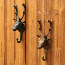 铸铁装饰墙鹿衣帽钩复古家居墙壁装饰鹿角挂钩酒吧餐厅咖啡厅钥匙