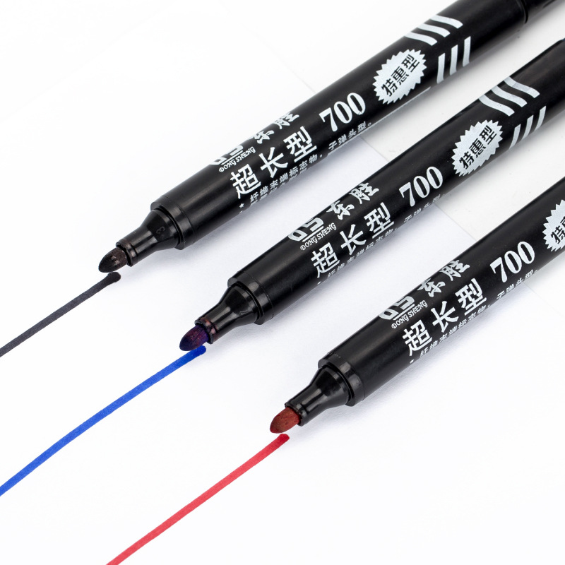 Oily Marking Pen Black Marker Thick Head Hook Line Pen Very Black Type Three Colors Can Prevent Ball Pen Marker Package