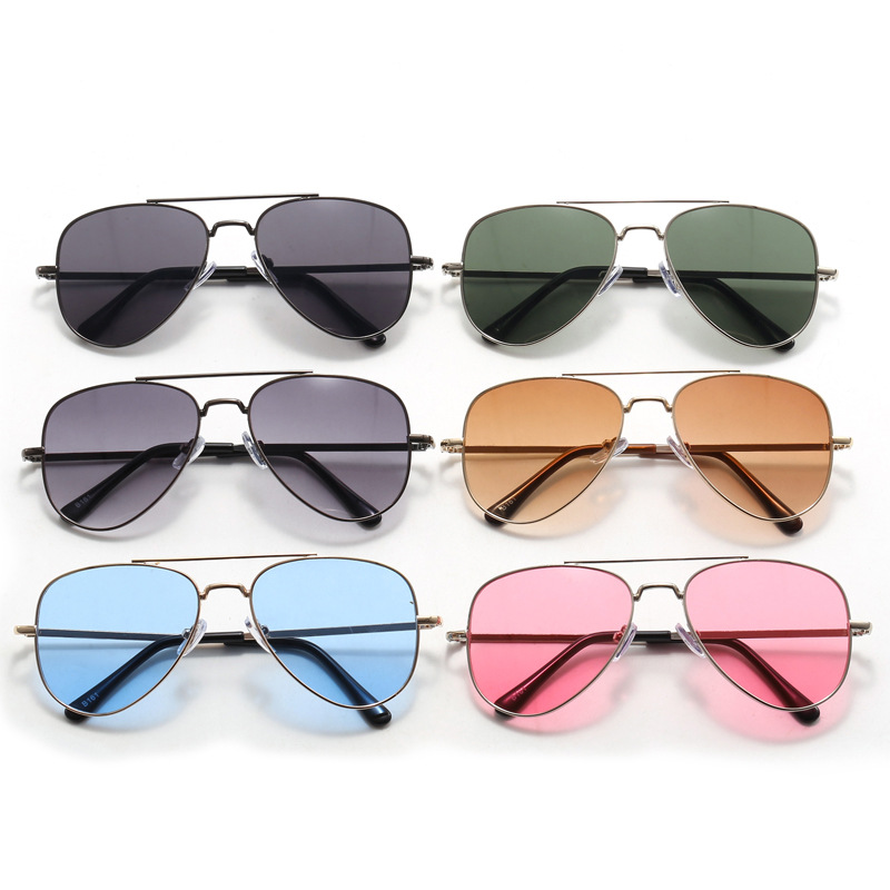 New Factory Direct Supply Cross-Border Metal Children's Sunglasses Male and Female Baby Classic Kid's Eyewear