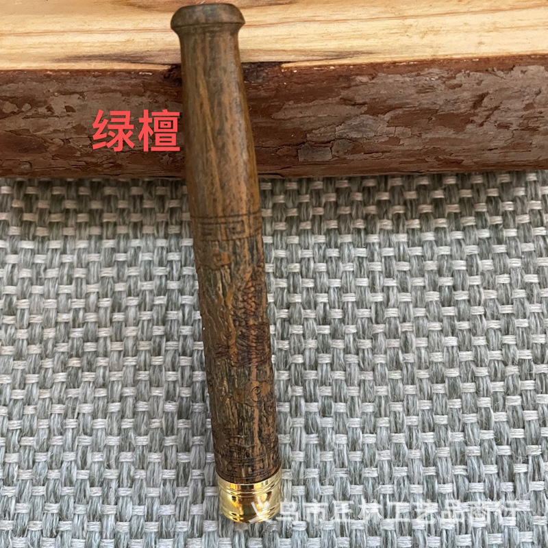 Factory Wholesale Double Filter Solid Wood Cigarette Holder Chinese Yew Ebony Rosewood Boxwood Pull Rod Filter Men's Cigarette Holder