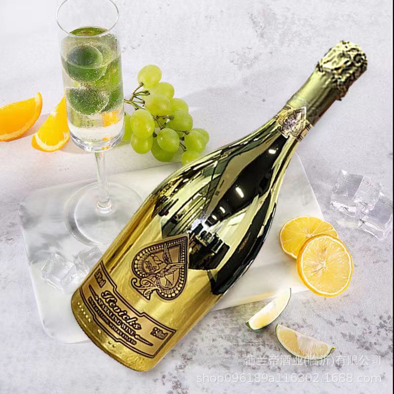 国产镀金瓶起泡酒ktv夜店用微醺果味酒 礼盒装甜酒女士低度葡萄酒