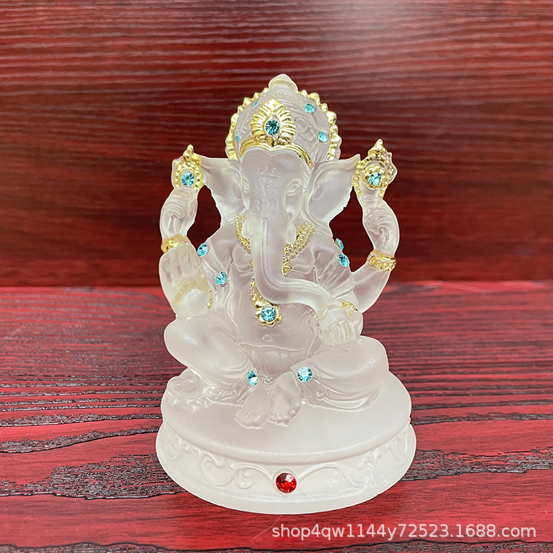 cross-border transparent elephant resin ornaments southeast asian thai style home crafts water glaze buddha statue portrait