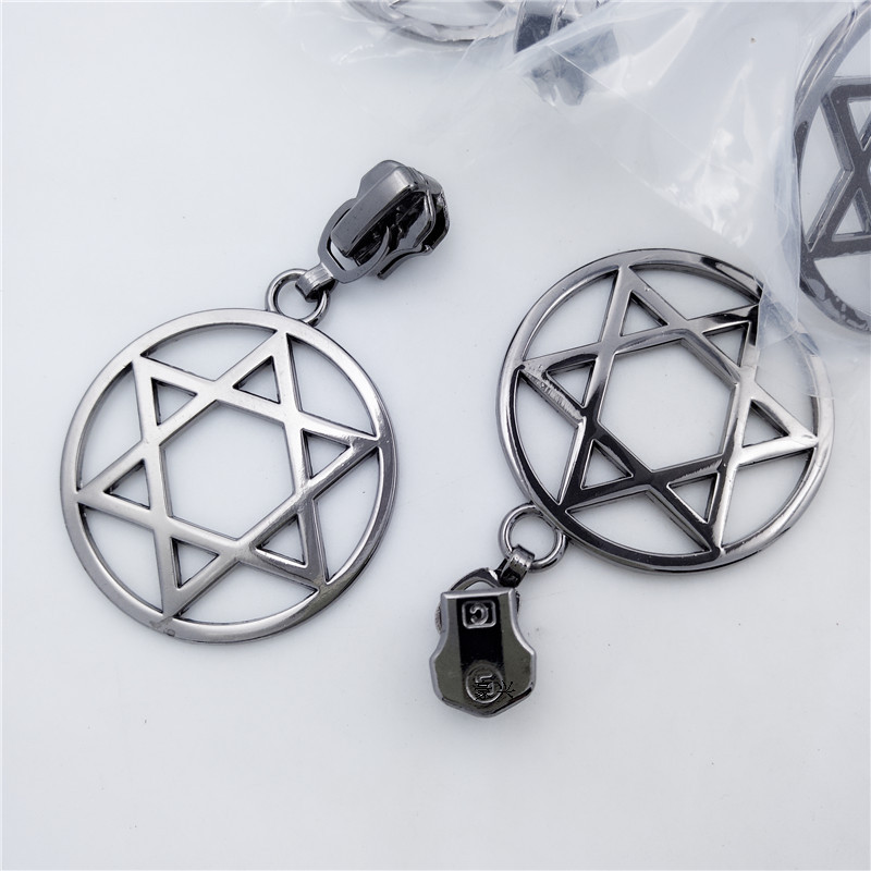 暗黑系占卜命理服饰配件 动漫手工拉链头 吊坠 六芒星挂饰品定制
