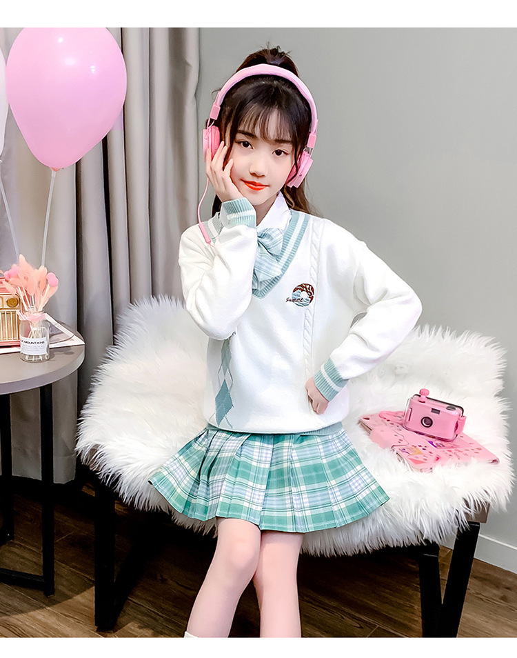 jk制服套装夏春秋女童连衣裙子儿童正版学院风10小学生兔吉舍12岁