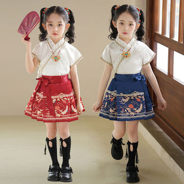 儿童汉服女童马面裙春夏季薄款超仙中国风公主裙可爱女童汉服短裙
