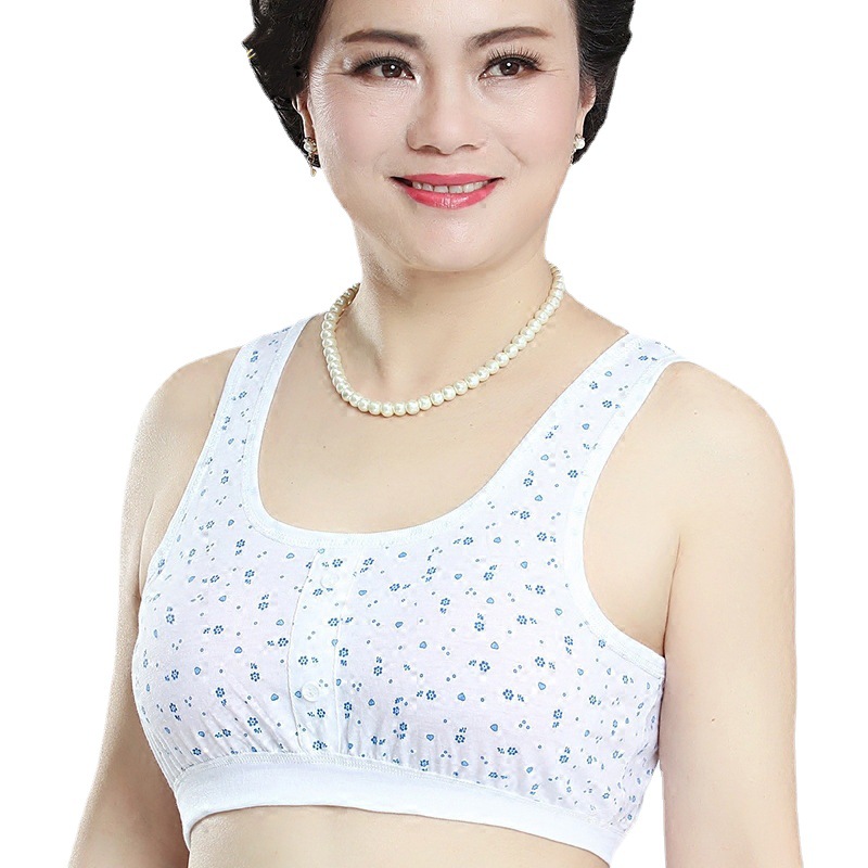 厂家批发中老年女士妈妈大码打底纯棉内衣老太太老人背心文胸胸罩