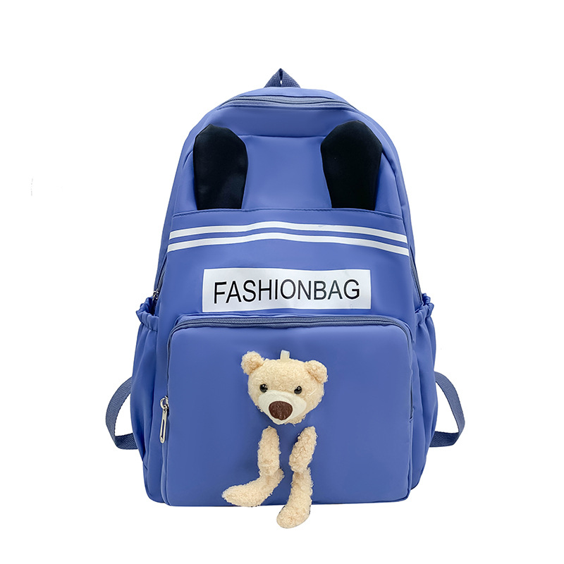 2023 New Primary School Student Schoolbag Female Large Capacity Casual All-Matching Backpack Korean Cute Doll Backpack Wholesale