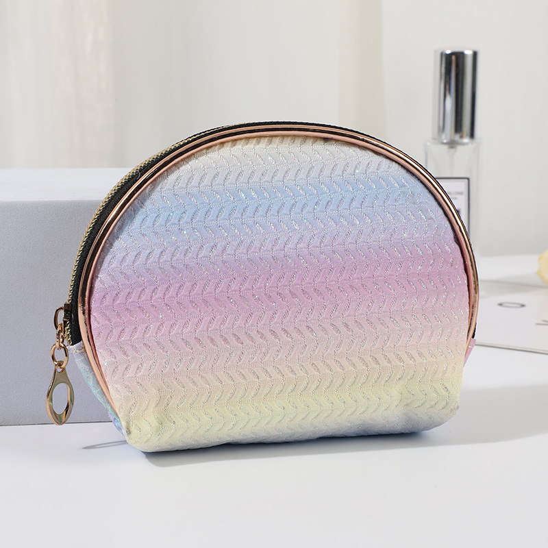 Glitter Color GREAT Coin Purse Large Capacity Portable Waterproof Cosmetic Bag Shell Storage Bag Wash Bag