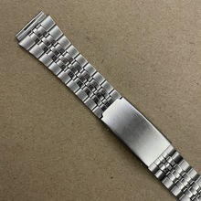 手表配件18mm钢表带 不锈钢折叠扣平口包片钢带表链带 长约15.5CM