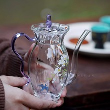 中式水仙壶耐热高硼硅玻璃仿生壶小清新家用手执壶绿茶壶冷泡茶壶