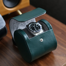 墨绿色便携表盒牛皮单表表包旅行出差便携表盒腕表手表收纳盒