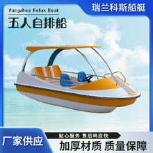 五人自排水电动船景区小型游览观光船可爱造型游乐船水上游艺设施