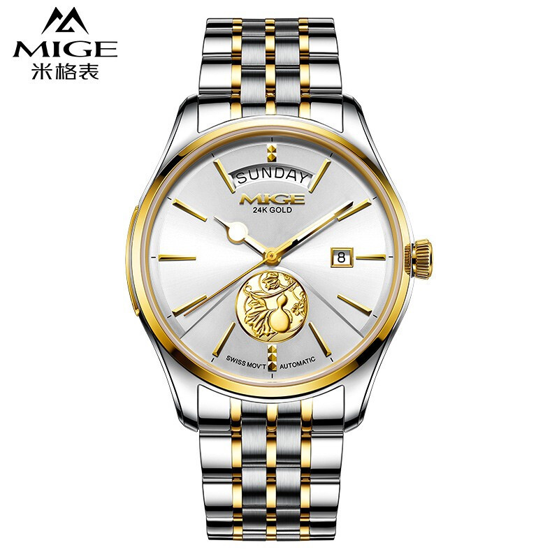 瑞士机芯米格mige全自动机械表商务防水24k男士福禄金表-阿里巴巴