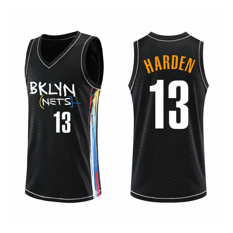 网队篮球服复古版球衣13哈登篮网季后赛球衣定制欧文球衣单上衣