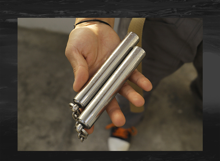 伸缩双节棍便携式练习两二节棍实战初学者李小龙防身不锈钢双截棍