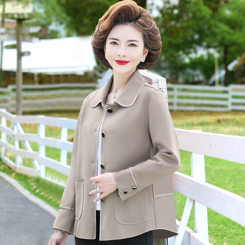 2024新款妈妈秋装外套短款风衣40岁50时尚中老年女装春秋洋气上衣