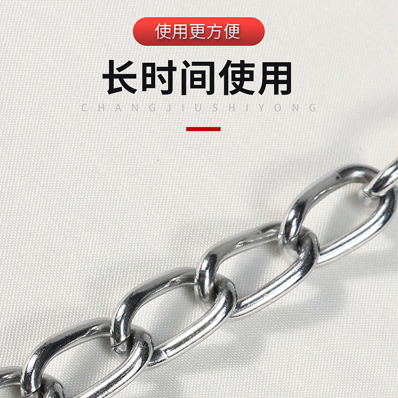 Pet Dog Chain Dog Leash Sub Hand Holding Rope Red Rope Chrome Square Chain Dog Leash Dog Leash Traction Iron Chain Pet Supplies