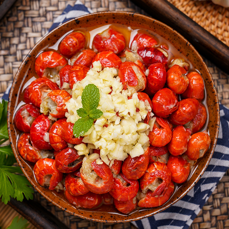 麻辣小龙虾尾熟食冷冻生鲜加热即食蒜蓉虾尾盒装大号虾球批发包邮