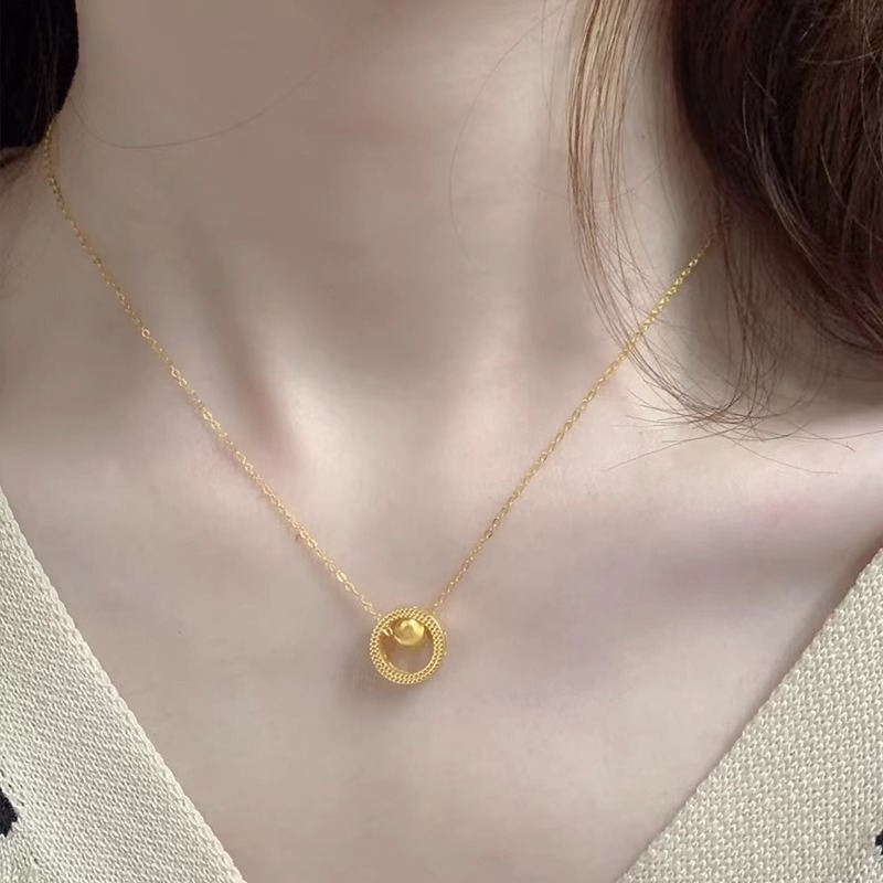 时来运转项链女新款潮女士时尚百搭转运珠24k镀金锁骨链女友七夕