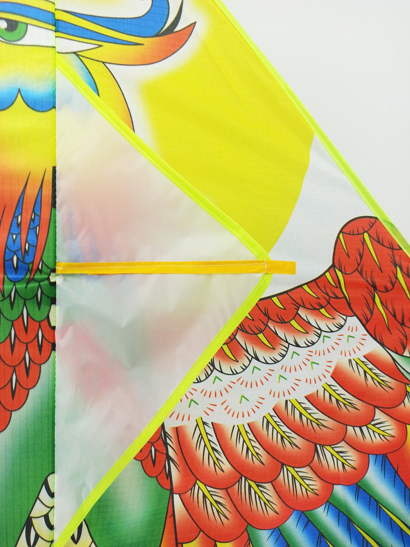 潍坊新款三角成人风筝批发孔雀凤凰格子布好飞广场地摊