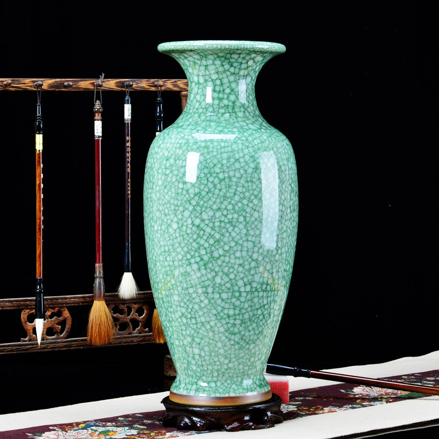 正宗陶瓷花瓶官窑钧瓷家居装饰客厅中式仿古工艺品瓷器摆件