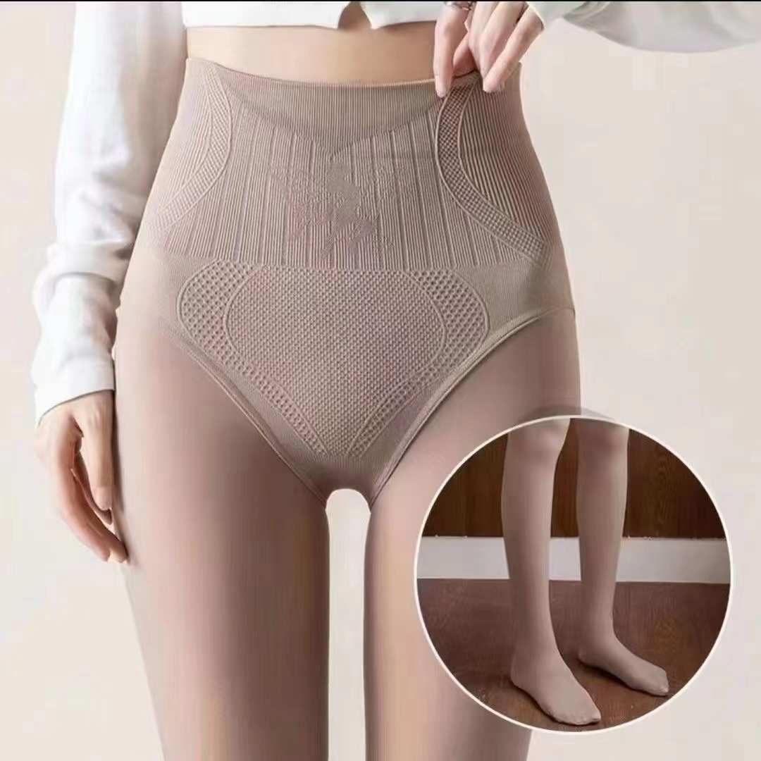 FARCENT Water Light Socks One-Piece Trousers Superb Fleshcolor Pantynose Women's Belly Contracting and Hip Lifting Flesh Color Velvet Padded Leggings Spring and Autumn Pantyhose