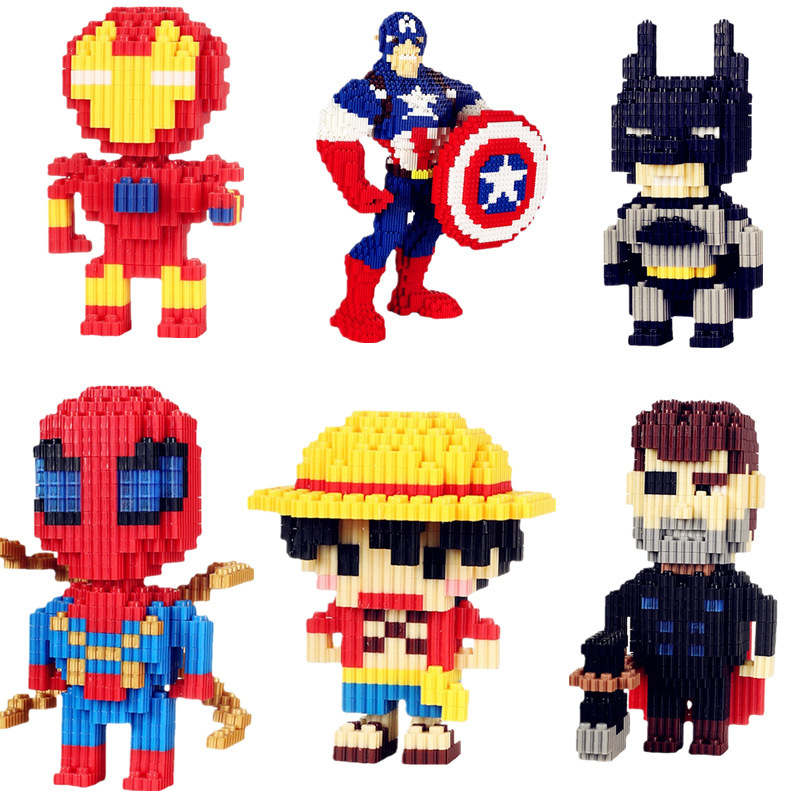 Children's Series Small Particle Building Blocks Educational Assembly Man and Woman Cartoon Small Box Toys Compatible with Lego Factory Wholesale