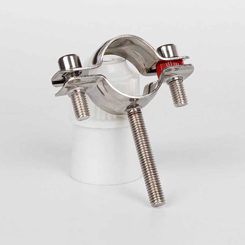 304不锈钢卡扣管支架固定抱夹管夹焊螺丝管道抱箍水管卡子pvc管卡