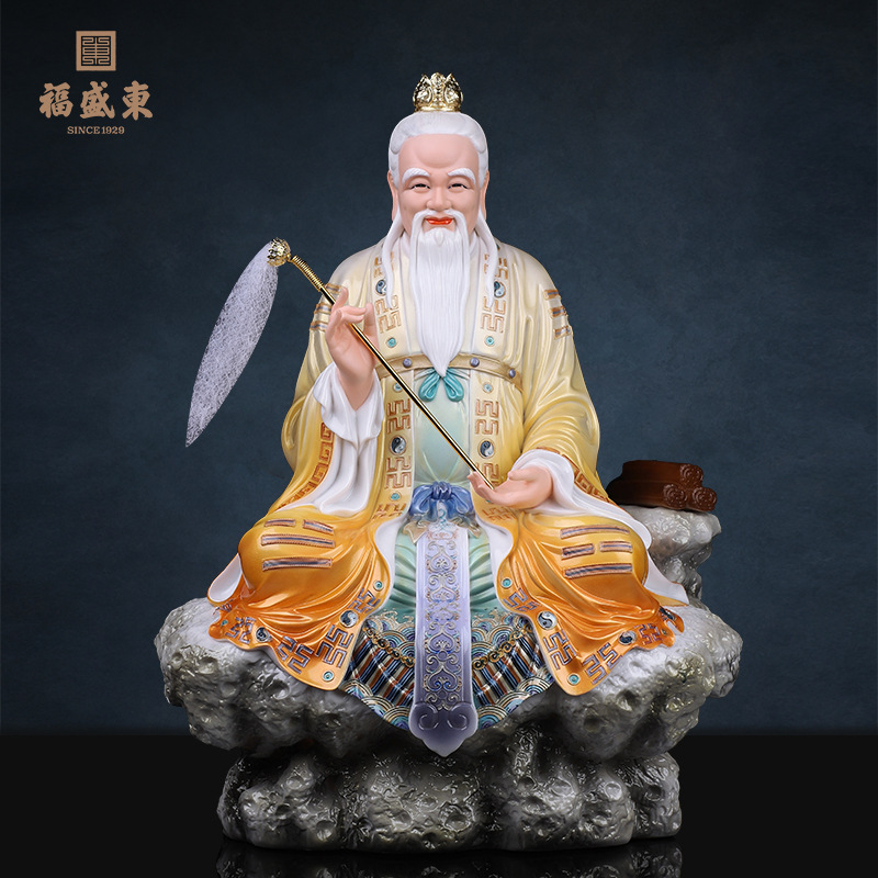 太上老君神像三清像家用供奉道德天尊老君爷做山石树脂摆件佛像