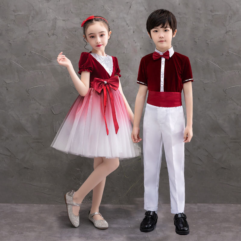 演出服儿童合唱服装小学生幼儿园初中学生诗歌朗诵舞台男女大合唱