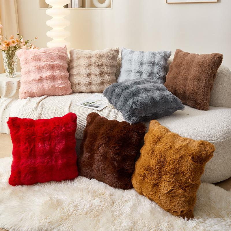 Nordic Instagram Style Tuscan Bubble Rabbit Plush Pillowcase Living Room Sofa Bedroom Bedside Cushion Throw Pillowcase