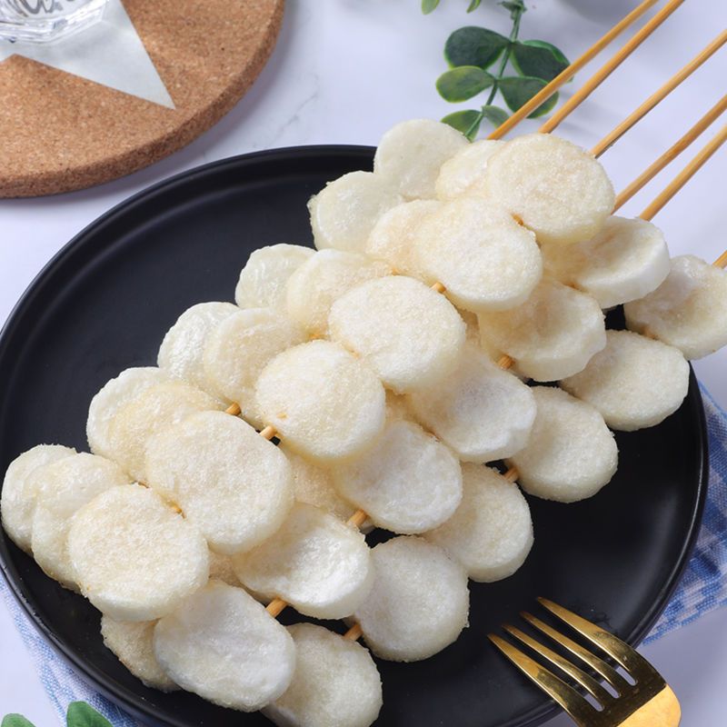 烧烤串年糕小串圆片年糕20串烧烤食材小串冷冻半成品脆皮年糕批发