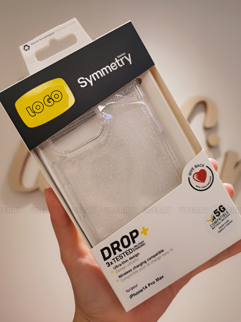 symmetry clear手机壳适用iphone14pro max保护套闪粉otter手机壳