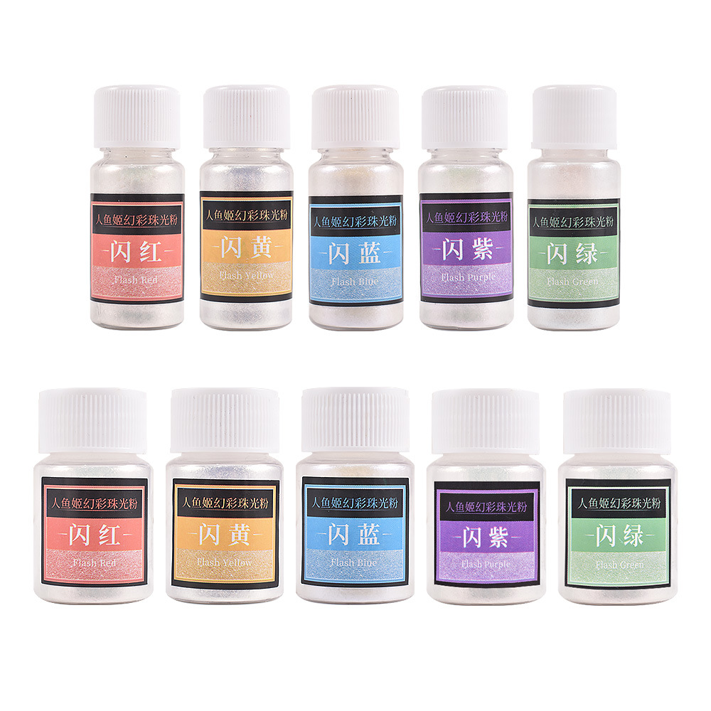 厂家货源diy美甲闪粉云母粉 偏光双色人鱼姬幻彩珠光粉现货批发