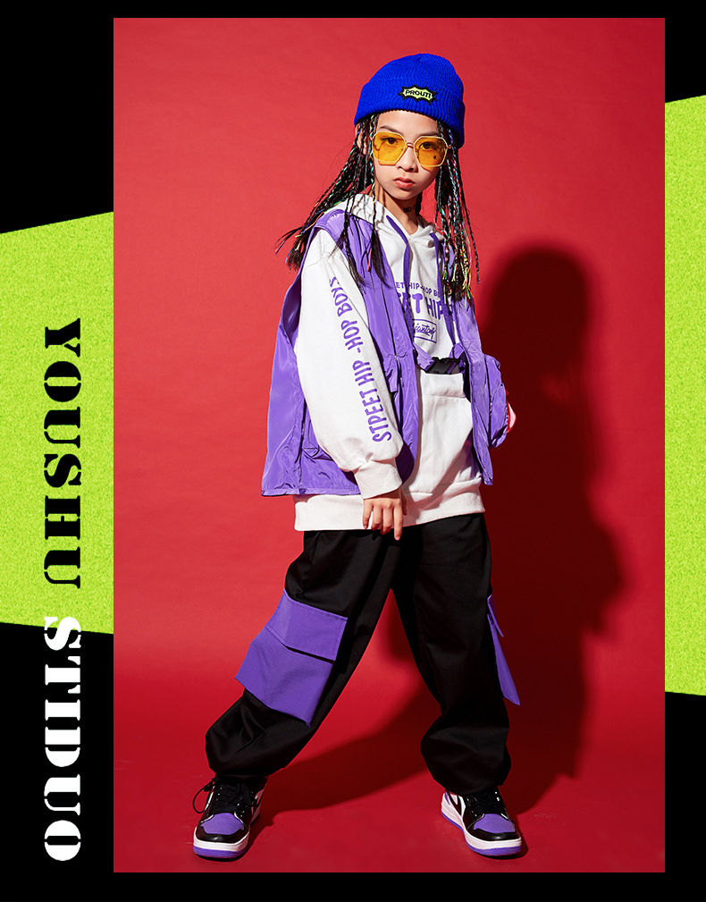 街舞服装儿童酷帅男童嘻哈套装少儿hiphop架子鼓演出服男孩潮女童