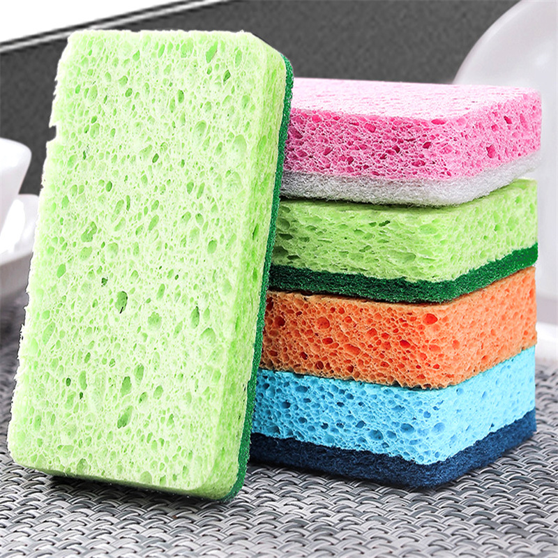 厂家批发厨房压缩木浆棉百洁布洗碗神器吸水不易沾油百洁抹布刷锅