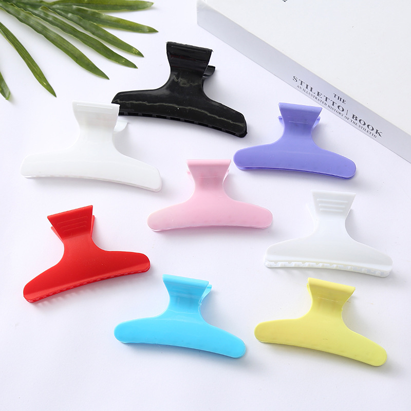 Manufacturers Supply Color Hairdressing Partition Clip Butterfly Clip Duckbill Candy Color Plastic Hairdressing Hairpin Hairdressing Tools Wholesale