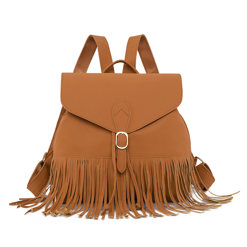 European and American Retro Tassel Bucket Bag 2023 New Fashion Trendy Casual Women's Bag Shoulder Cross-Body Shoulders Backpack