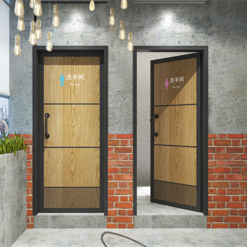 酒吧厕所门门卫户外推拉门饭店工业风酒店卫生间商用仓库门