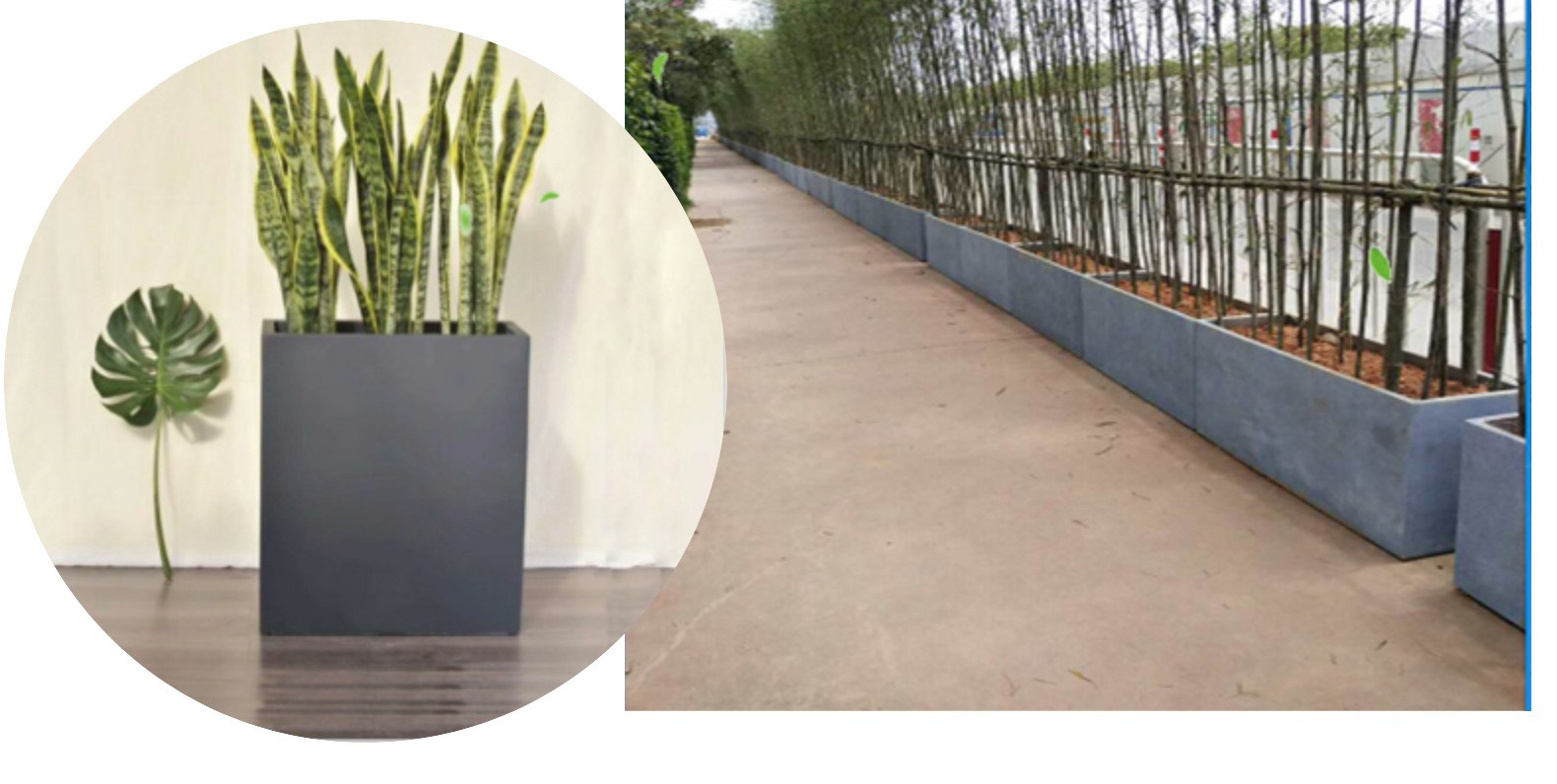 特大装饰道路花盆室内外道路种植隔断水泥花槽 楼顶花园纤维花池