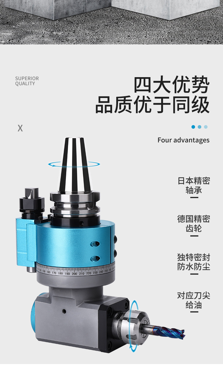 欧奈cnc 90度bt40 bt50侧铣头 角度头 角铣头 横铣头 弯头