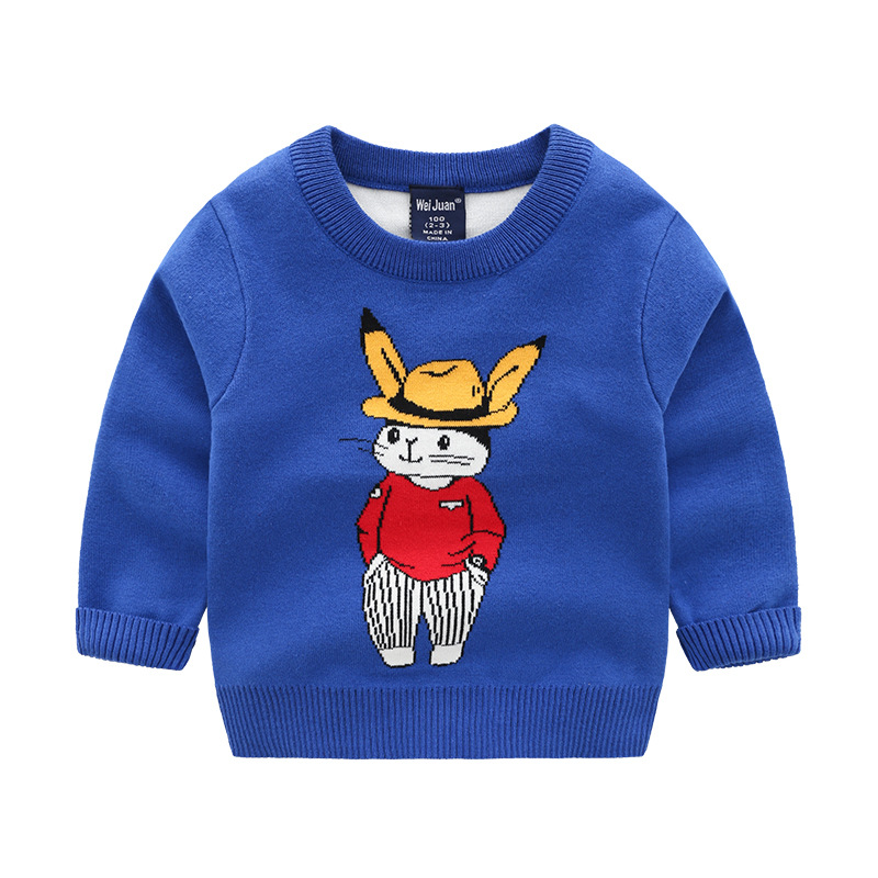 宝宝女童卡通套头毛衣春秋2021新款儿童休闲针织衫上衣男童毛线衣