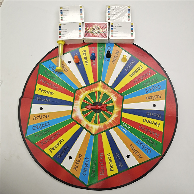 多人英语转盘卡牌桌面游戏articulate board game 英语互动桌游