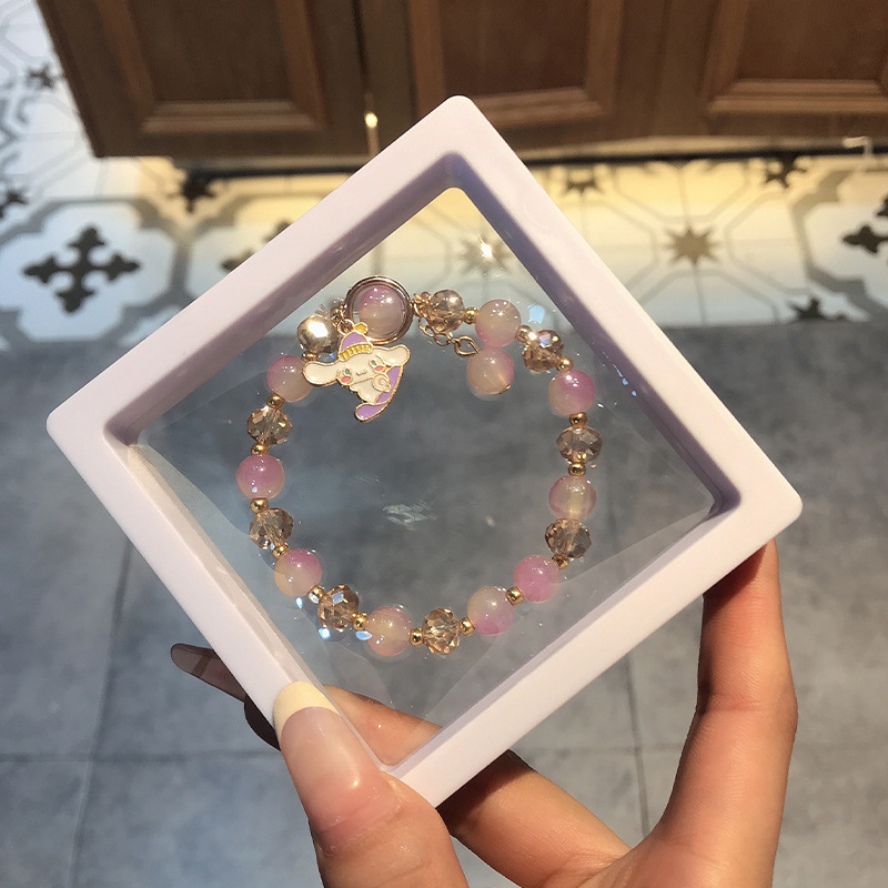 Cartoon Couple Crystal Bracelet Female Wholesale Handmade Beads Special-Interest Design DIY Student Ice Bracelet Hot Sale