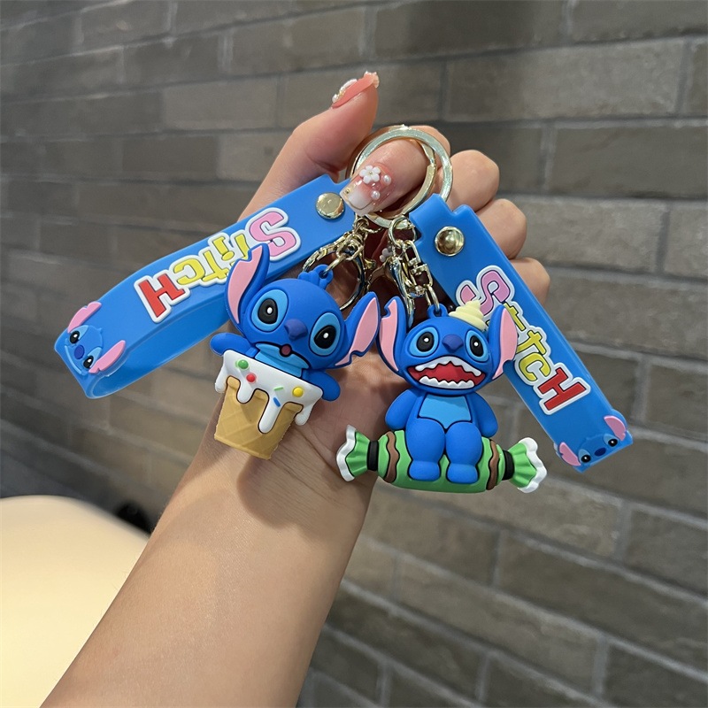 Creative Dessert Stitch Keychain Cute Cake Stitch Teacup Stitch Key Chain Men's and Women's Handbags Pendant